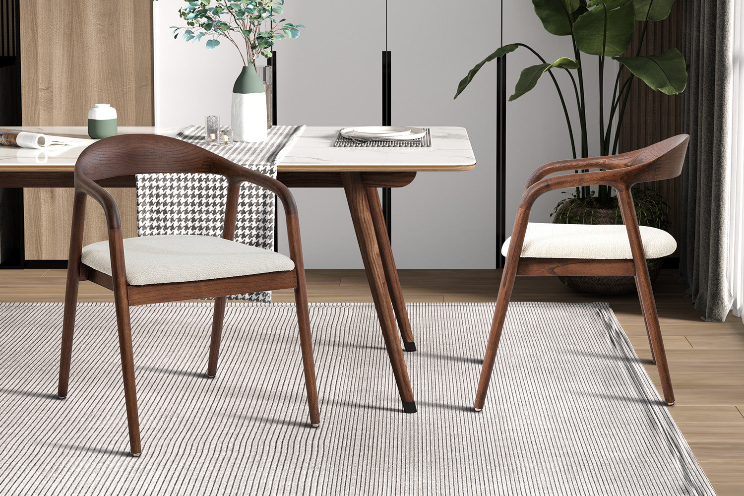 Stoel 'Claire' Essenhout Walnoot Ote Milan 103 Beige - Beschikbaar per 31/10/2026